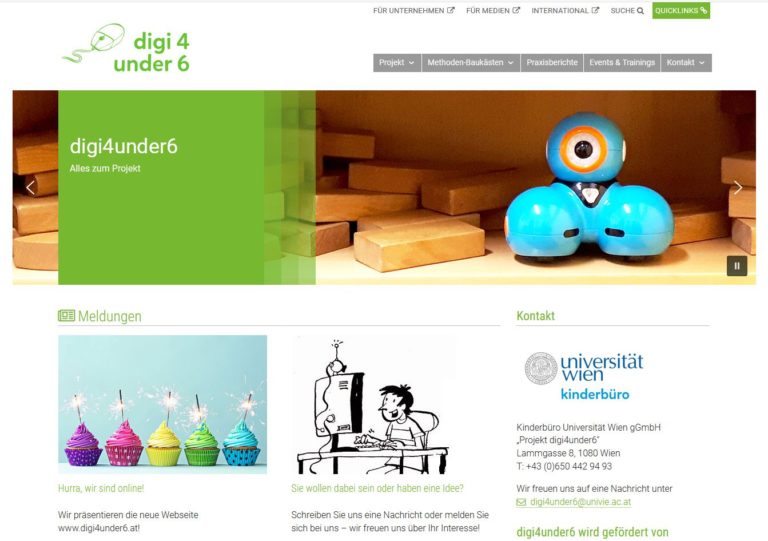 Screenshot digi4under6 Website