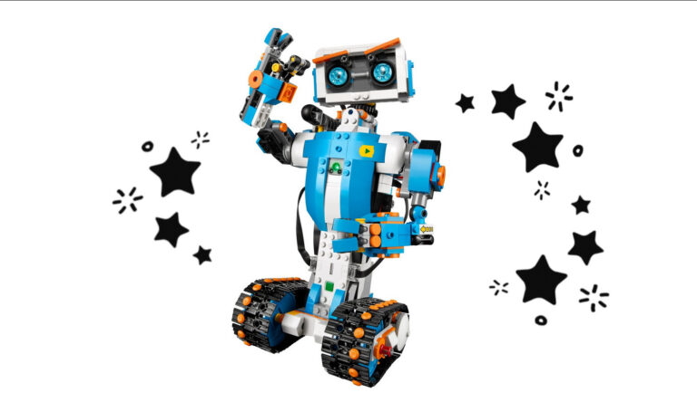 Ein Lego-Roboter mit Sternen
