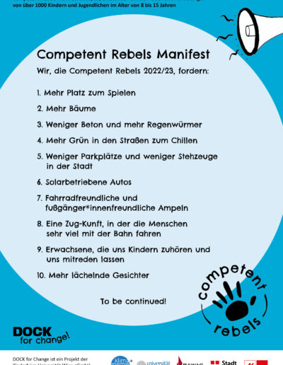 Das Competent Rebels Manifest mit 10 Forderungen aus dem Jahr 2022/2023