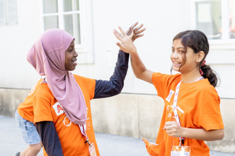 Two girls at Vienna Children's University